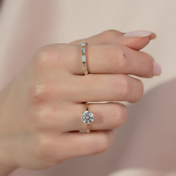 1.50CT Round F/VVS1 Lab Diamond Solitaire Engagement Ring