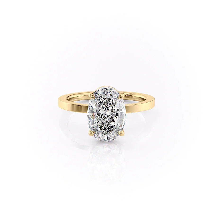 4.0CT Oval Lab Grown F/VVS2 Solitaire Diamond Engagement Ring