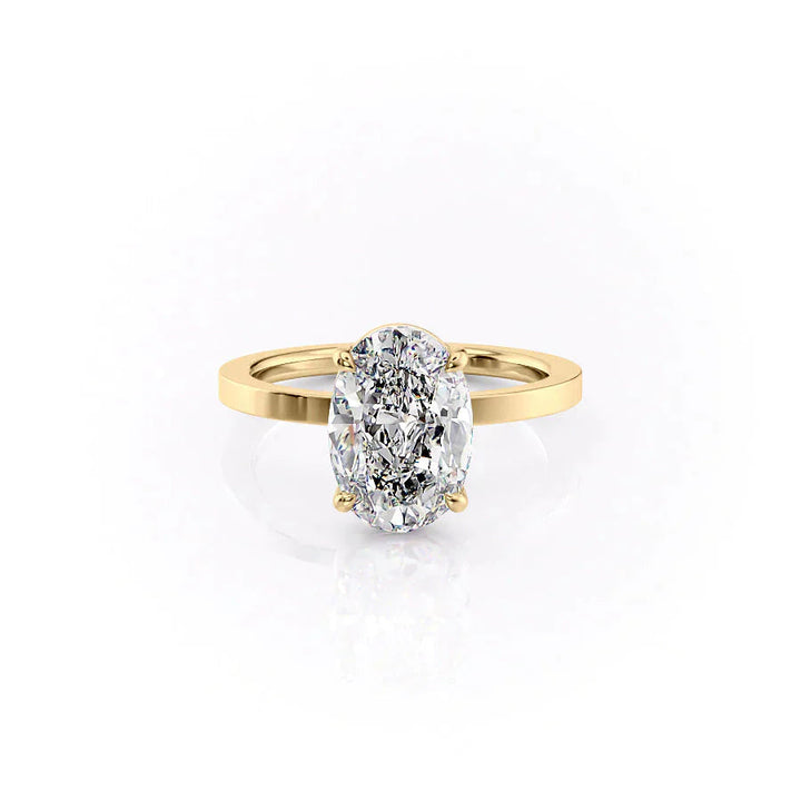4.0CT Oval Lab Grown F/VVS2 Solitaire Diamond Engagement Ring