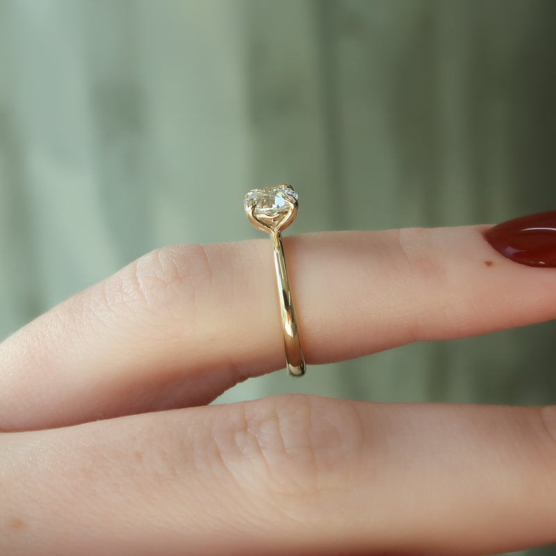 1.0CT Round Lab Grown Diamond F/VS1 Tulip Engagement Ring