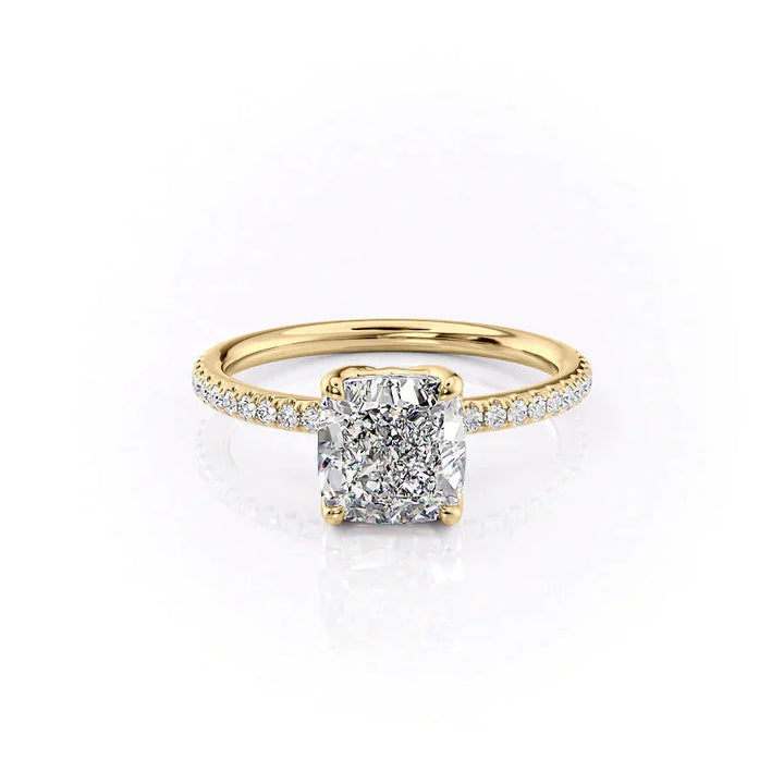 2.50CT Cushion Lab Grown F/VS2 Pave Diamond Tulip Set Engagement Ring