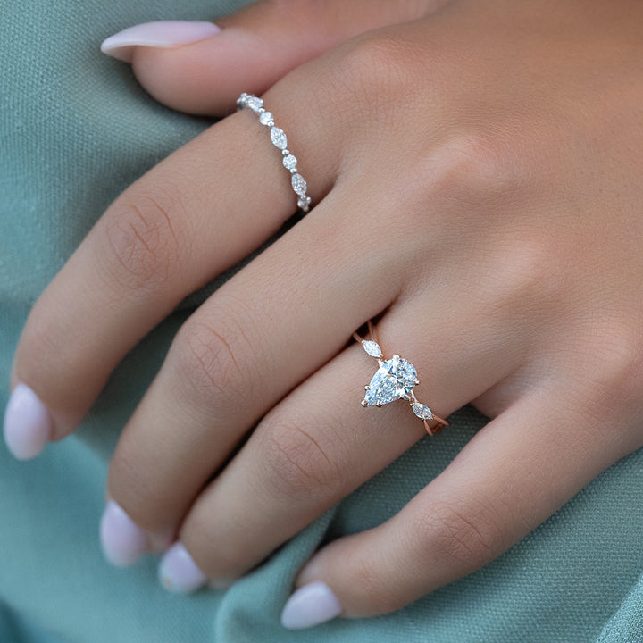 1.50CT Pear Lab Grown F/VS2 Diamond Infinity Engagement Ring