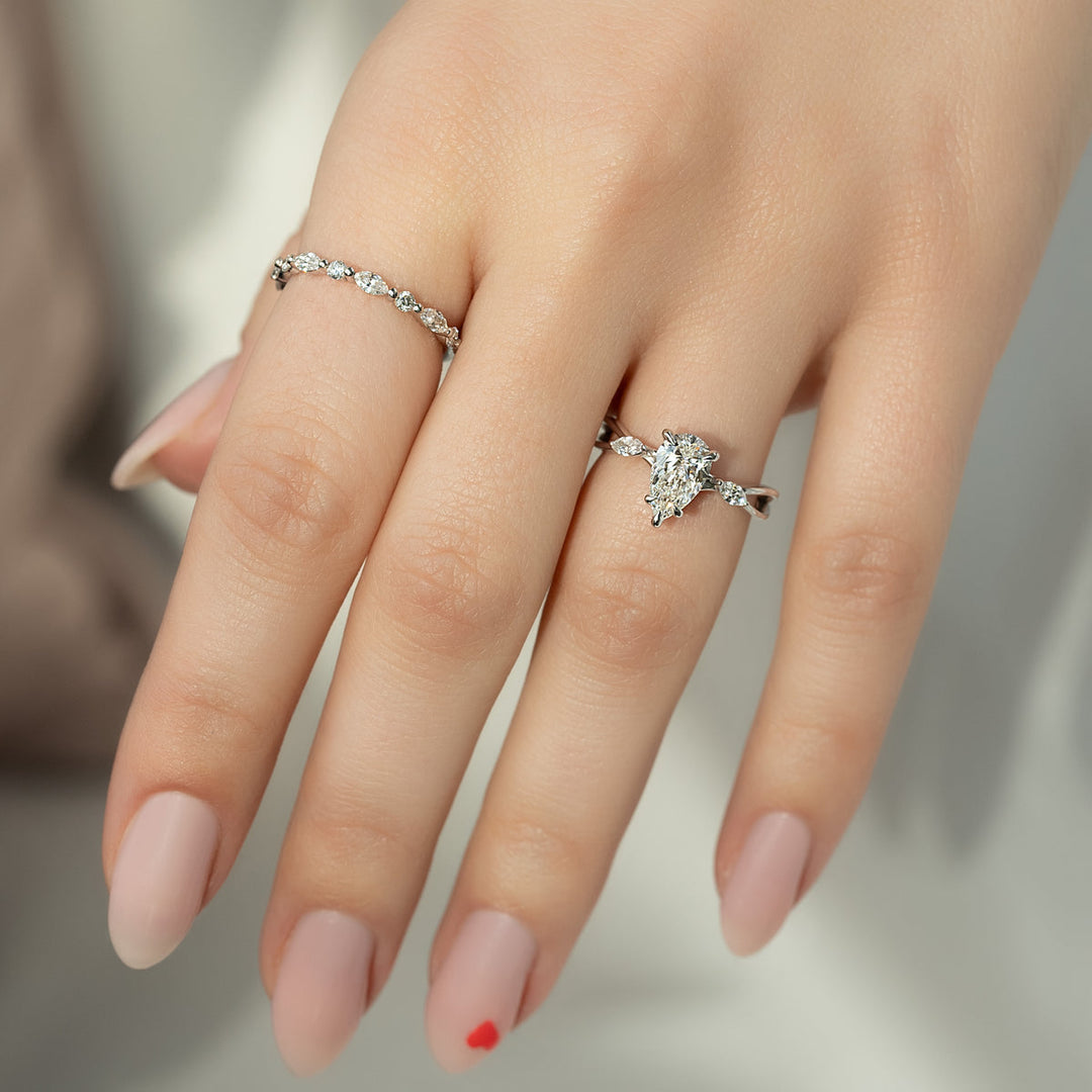 1.50CT Pear Lab Grown F/VS2 Diamond Infinity Engagement Ring