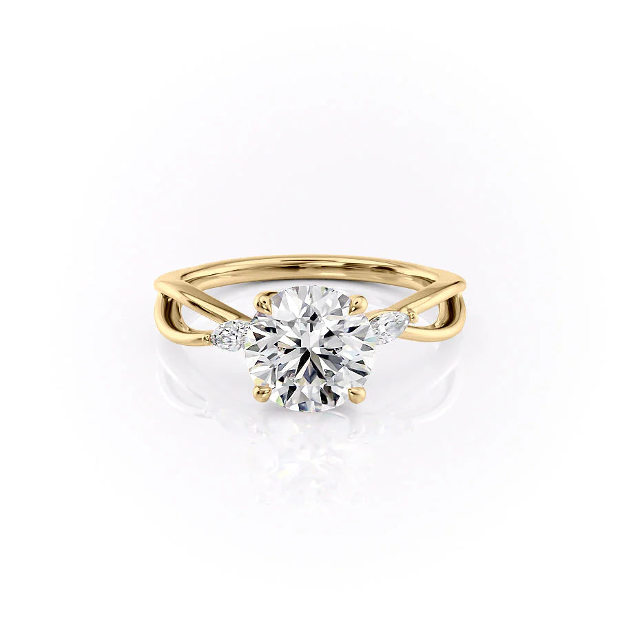 2.0CT Round Lab Grown E/VS2 Diamond Unique Shank Pave Engagement Ring