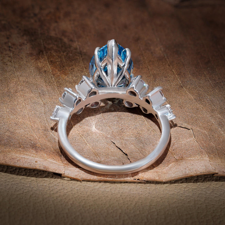 3ct lab grown engagement ring, IGI certified blue diamond, affordable blue diamond ring,