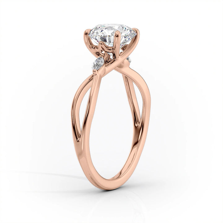 2.0CT Oval Lab Grown F/VS1 Diamond Infinity Shank Engagement Ring