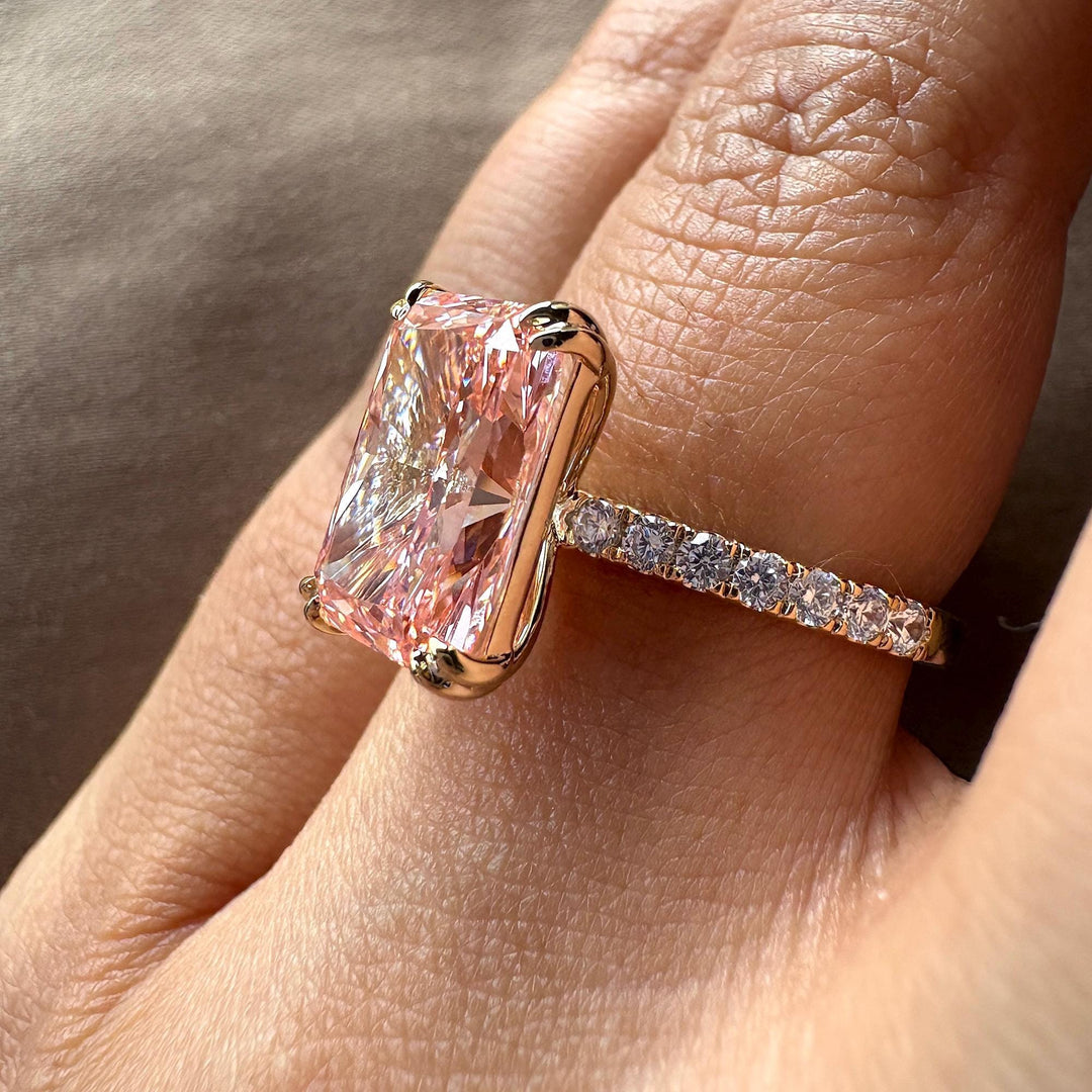 IGI Certified Pink Radiant Diamond4.80 Carat Pink Lab DiamondPink Radiant Cut Statement RingCertified Pink Lab Diamond Ring