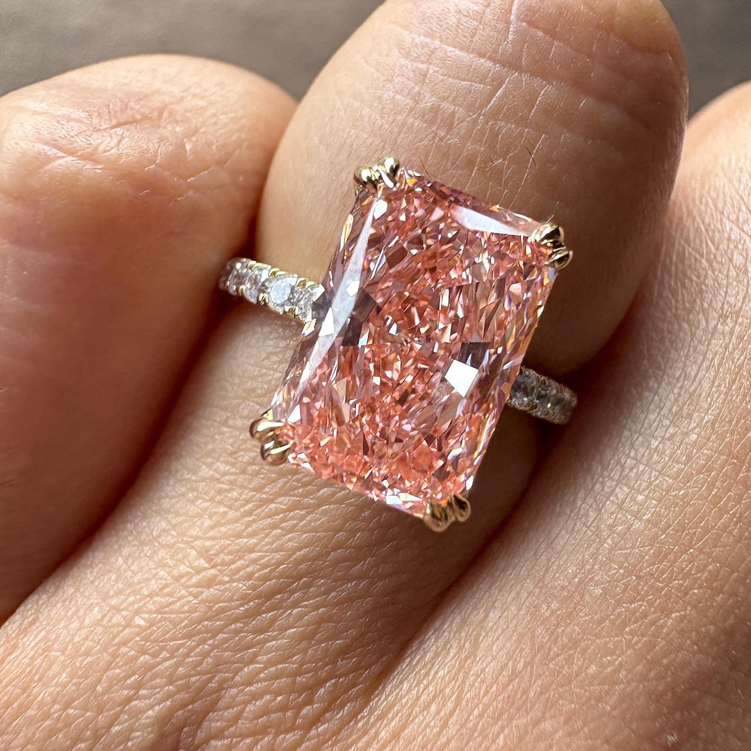 Pink Radiant Cut Lab DiamondIGI Certified Pink Diamond Ring4.80CT Radiant Engagement RingPink Lab Grown Diamond Engagement RingRadiant Cut Pink Lab Diamond