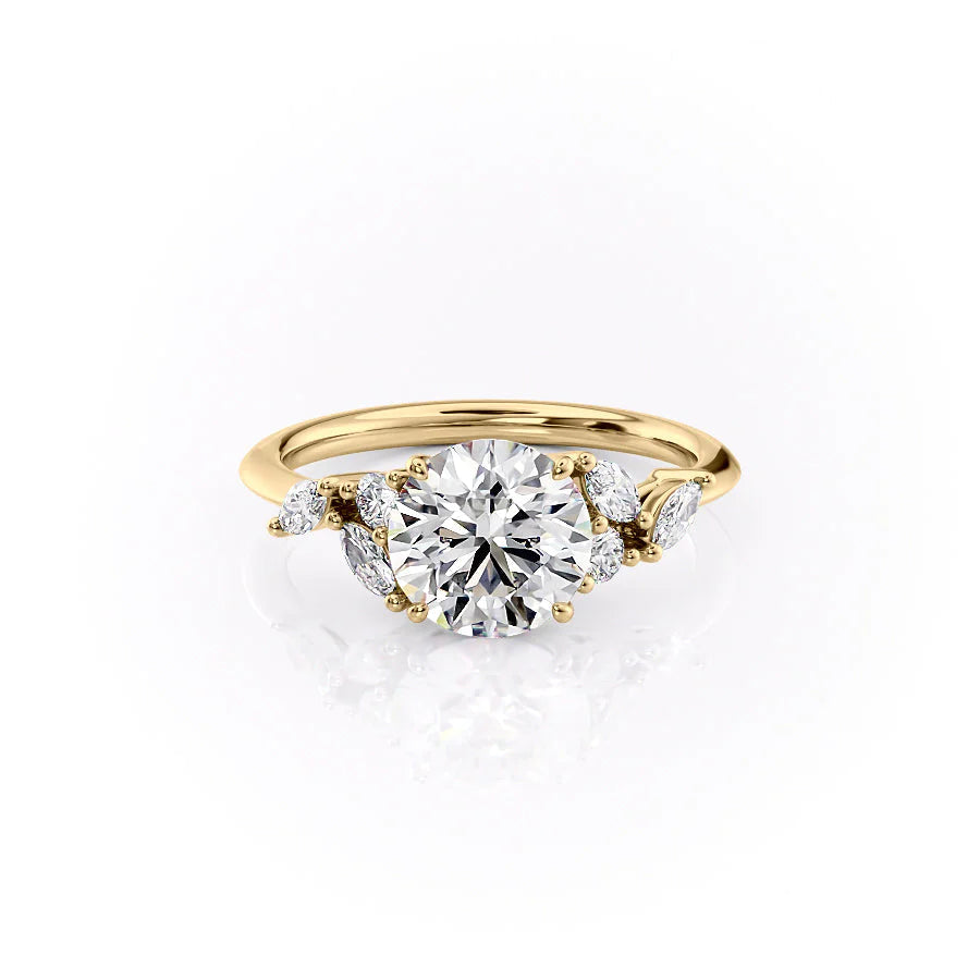1.50CT Round Lab Grown E/VS2 Diamond Cluster Engagement Ring