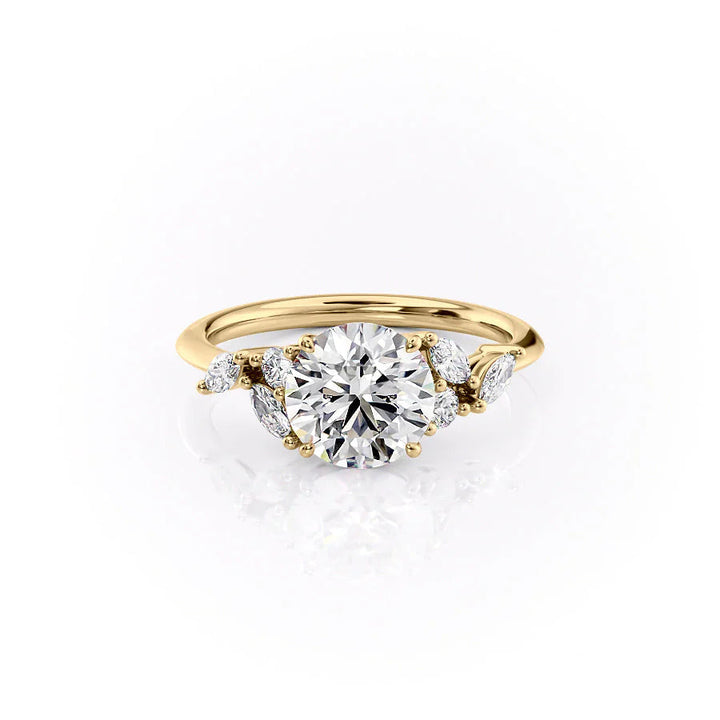 1.50CT Round Lab Grown E/VS2 Diamond Cluster Engagement Ring