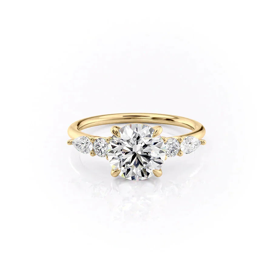 2.50CT Round Lab Grown F/VVS2 Five Stone Diamond Engagement Ring