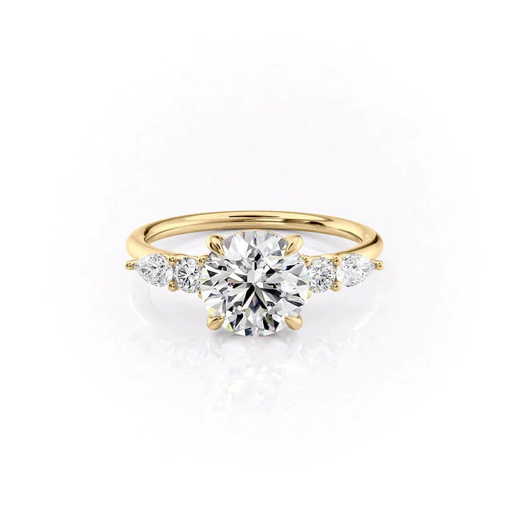 2.50CT Round Lab Grown F/VVS2 Five Stone Diamond Engagement Ring