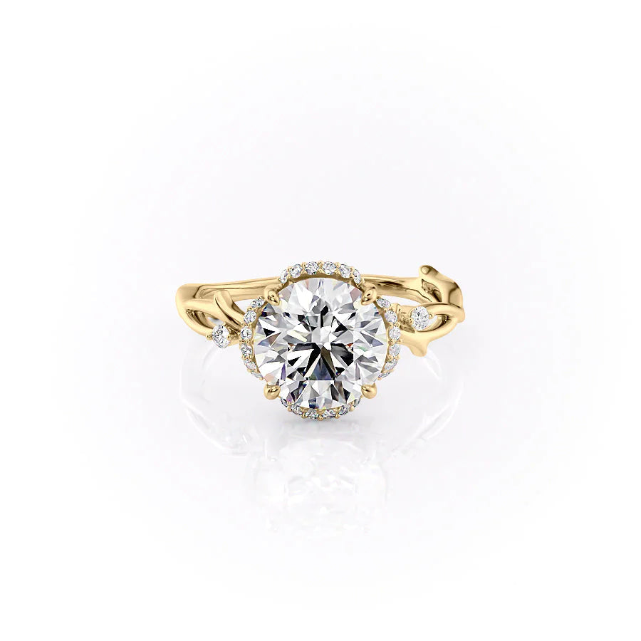 2.50CT Round Lab Grown F/VVS2 Diamond Unique Twig Engagement Ring