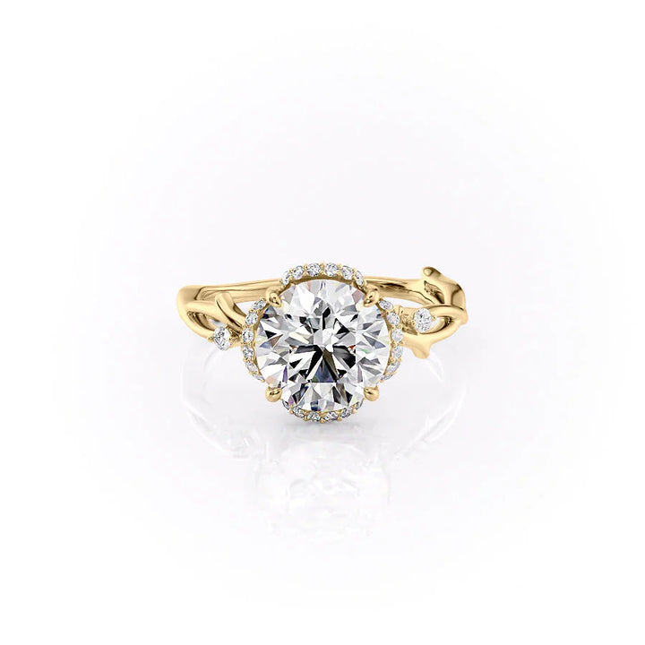 2.50CT Round Lab Grown F/VVS2 Diamond Unique Twig Engagement Ring