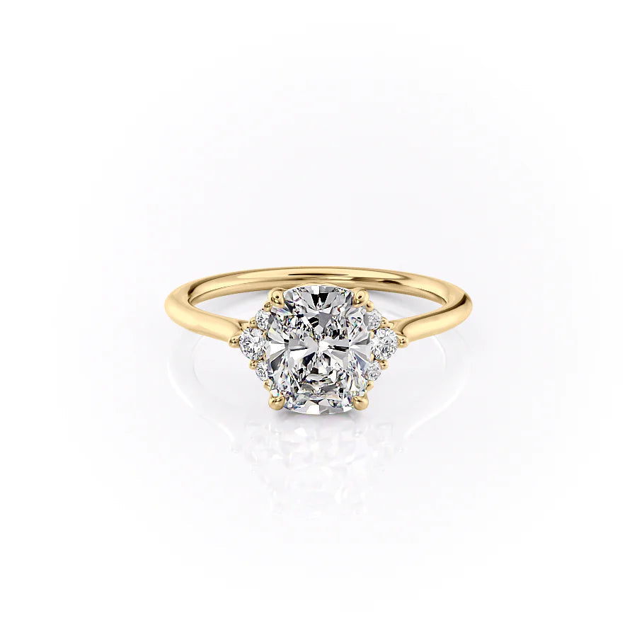 2.50CT Cushion Lab Grown E/VS2 Diamond Cluster Engagement Ring