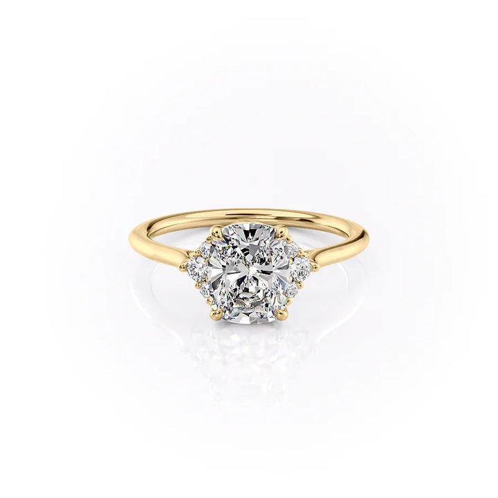 2.50CT Cushion Lab Grown E/VS2 Diamond Cluster Engagement Ring