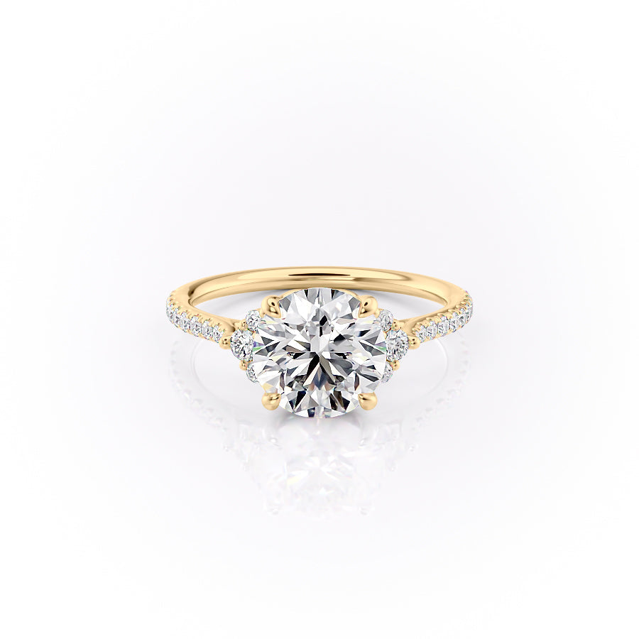3.0CT Round Lab Grown F/VS1 Cluster Diamond Engagement Ring