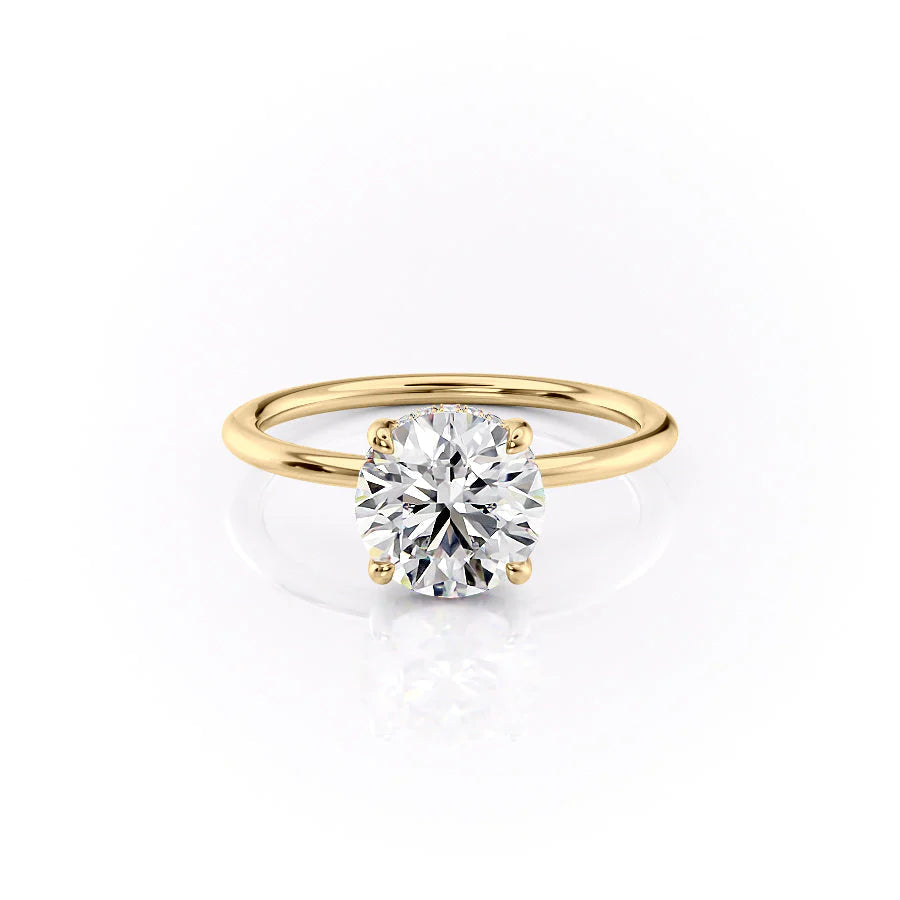 1.0CT Round Lab Grown F/VS1 Hidden Halo Diamond Engagement Ring