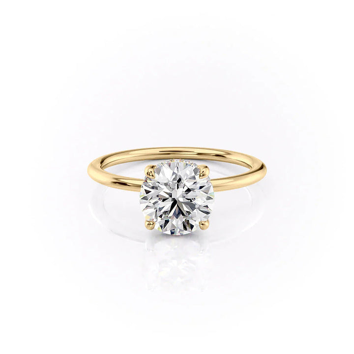 1.0CT Round Lab Grown F/VS1 Hidden Halo Diamond Engagement Ring