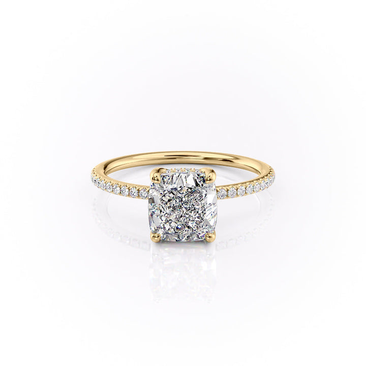 3.0CT Cushion Lab Grown E/VVS2 Hidden Halo Diamond Engagement Ring