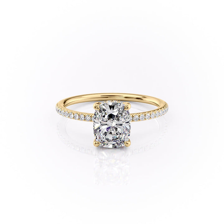 2.50CT Cushion Lab Grown E/VVS2 Diamond Hidden Halo Engagement Ring