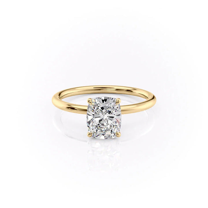 2.0CT Cushion Lab Grown F/VS2 Diamond Unique Tulip Engagement Ring