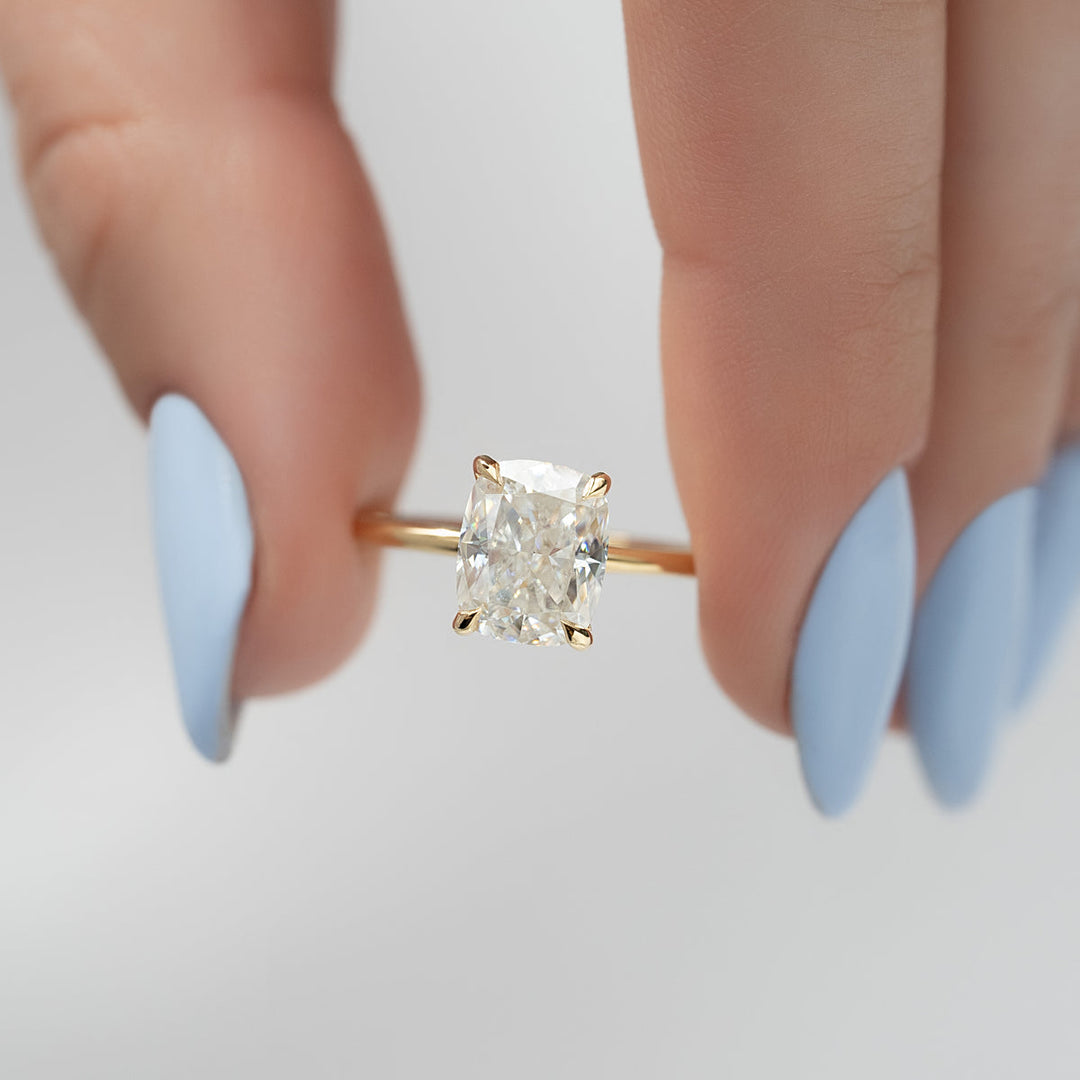 2.50CT Cushion Lab Grown F/VVS2 Diamond Unique Flower Engagement Ring