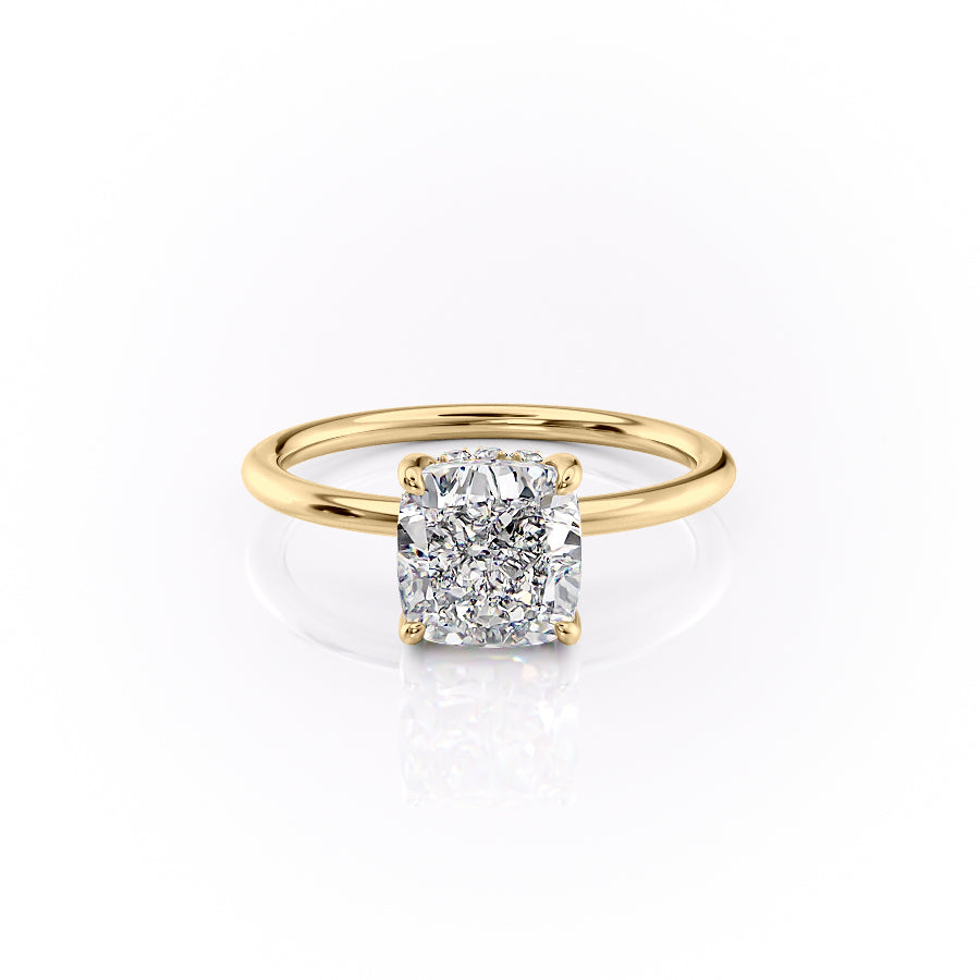 3.50CT Cushion Lab Grown Hidden Halo E/VS1 Diamond Engagement Ring