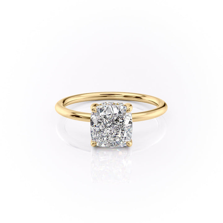 3.50CT Cushion Lab Grown Hidden Halo E/VS1 Diamond Engagement Ring