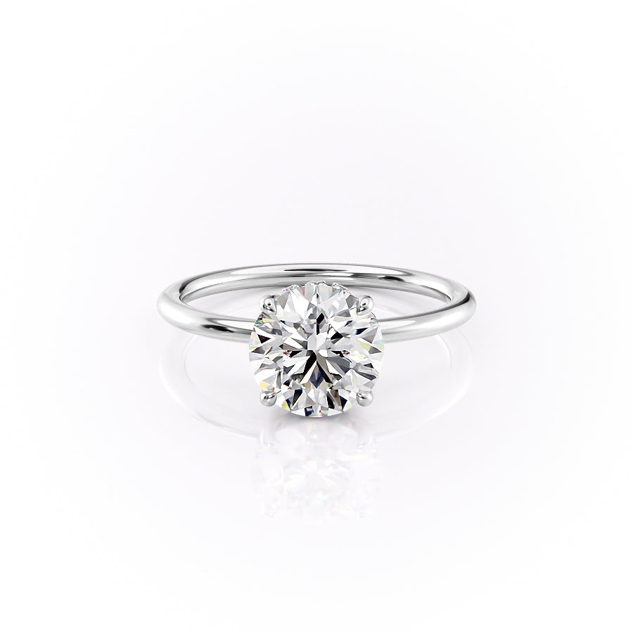 2.0CT Round Lab Grown D/VS1 Diamond Hidden Halo Engagement Ring