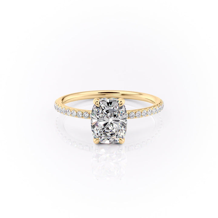 2.50CT Elongated Cushion Lab Grown D/VS1 Hidden Halo Diamond Engagement Ring
