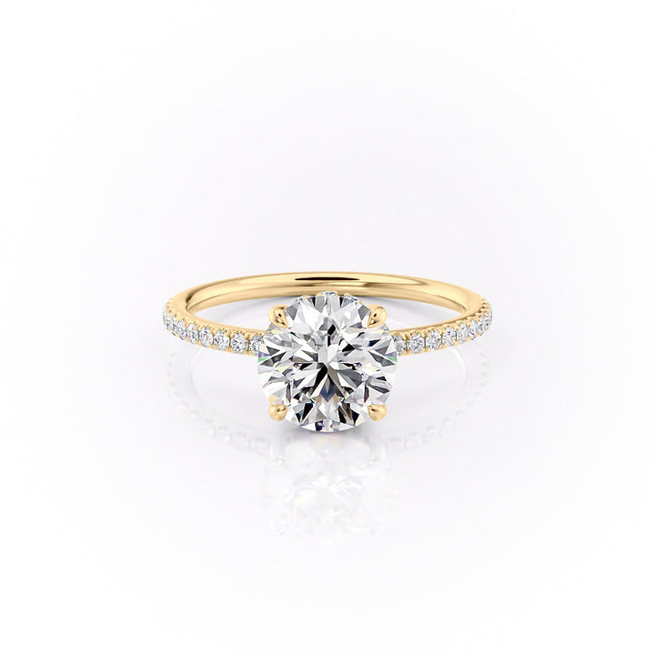 2.0CT Round Lab Grown F/VS1 Pave Diamond Hidden Halo Engagement Ring