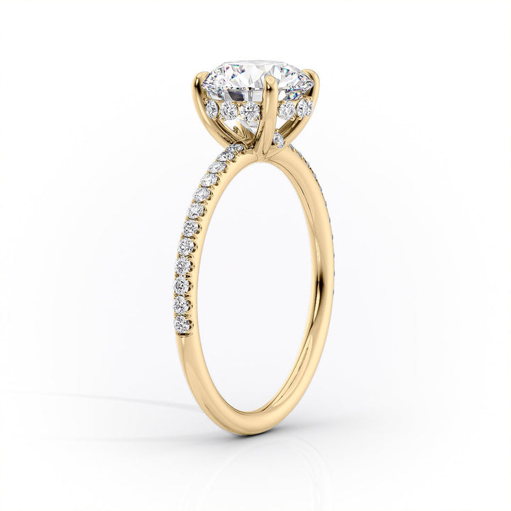 2.0CT Round Lab Grown F/VS1 Pave Diamond Hidden Halo Engagement Ring