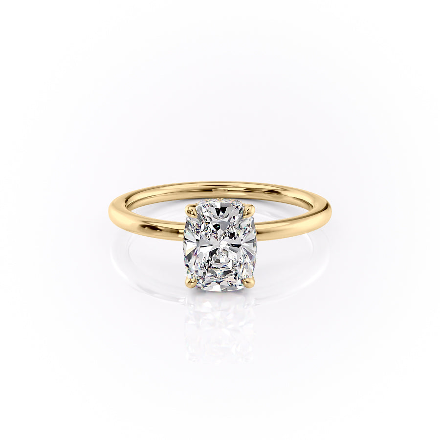 3.0CT Cushion Lab Grown F/VVS2 Hidden Halo Diamond Engagement Ring