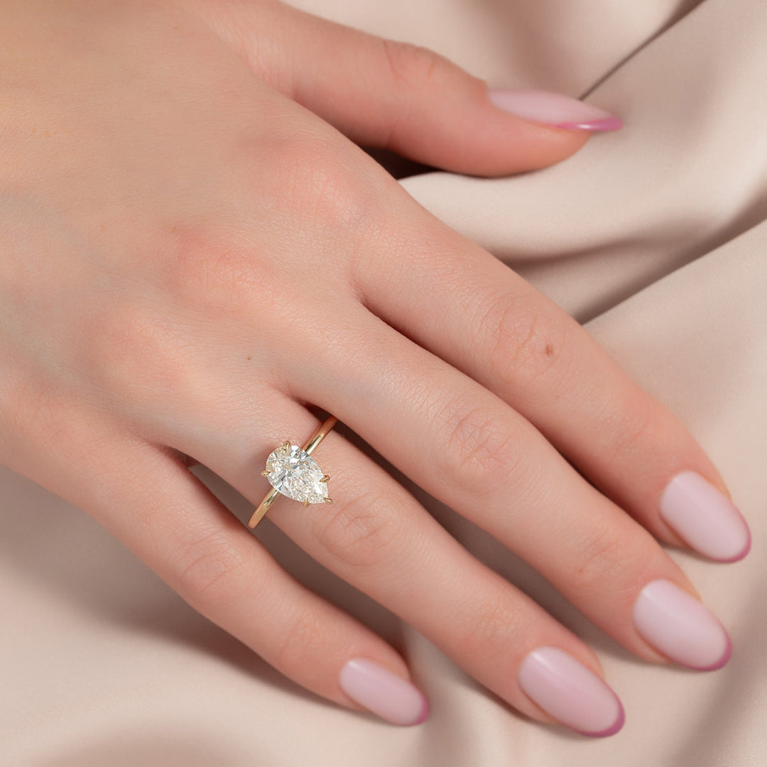 2.50CT Pear Lab Grown F/VS1 Hidden Diamond Engagement Ring