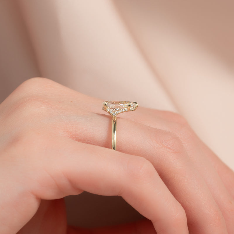 2.50CT Pear Lab Grown F/VS1 Hidden Diamond Engagement Ring