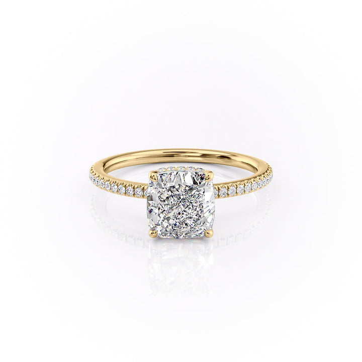 3.0CT Cushion Lab Grown E/VVS1 Hidden Diamond Engagement Ring
