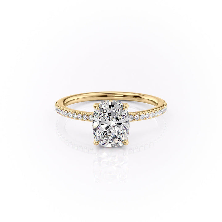 2.50CT Elongated Cushion Lab Grown E/VVS1 Diamond Pave Engagement Ring