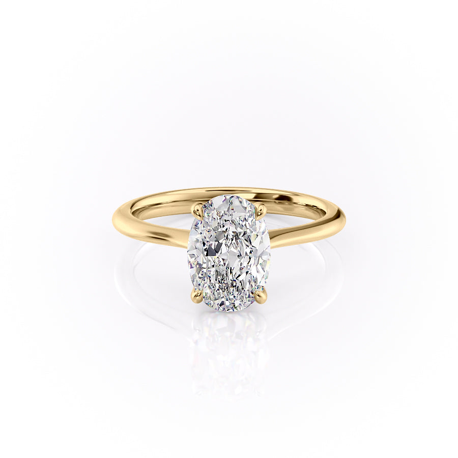 3.50CT Oval Lab Grown F/VS2 Unique Solitaire Diamond Engagement Ring