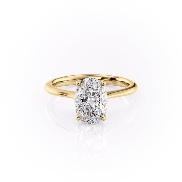 3.50CT Oval Lab Grown F/VS2 Unique Solitaire Diamond Engagement Ring