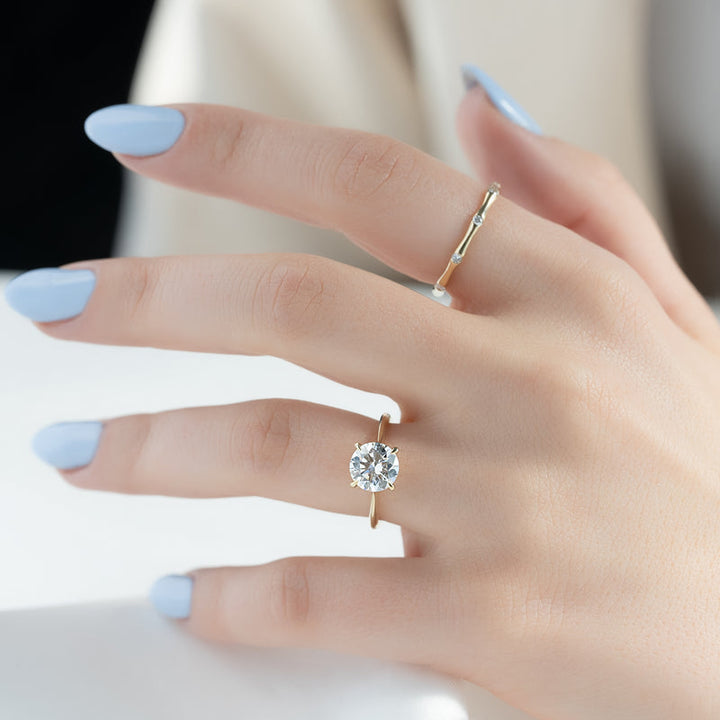 1.50CT Round Lab Grown Diamond E/VVS1 Tiffany Engagement Ring