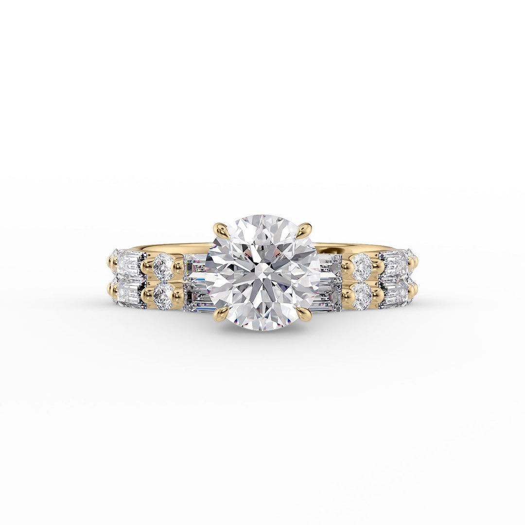 2.0CT Round Lab Grown F/VVS2 Diamond Pave Engagement Ring