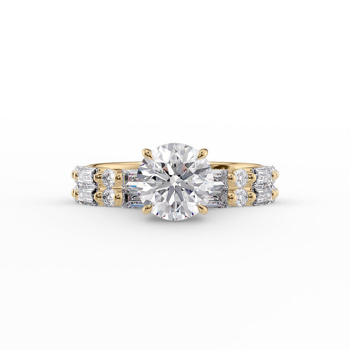2.0CT Round Lab Grown F/VVS2 Diamond Pave Engagement Ring