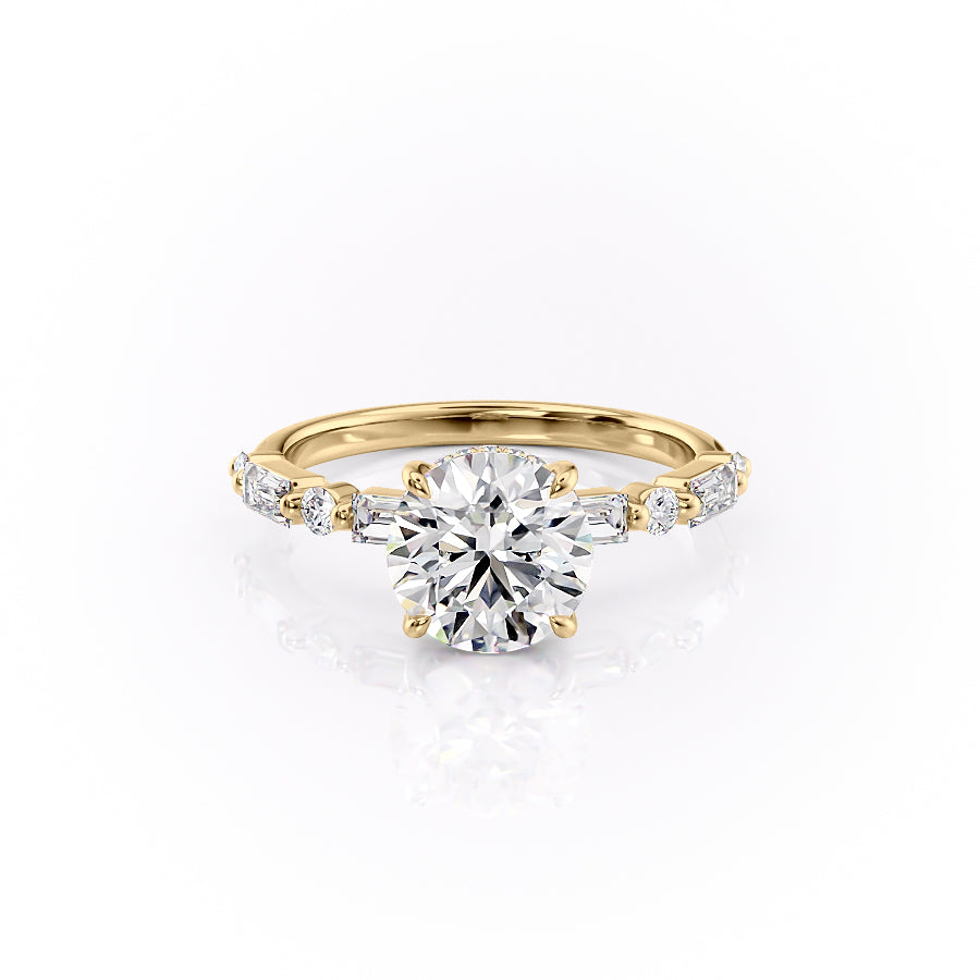 2.0CT Round Lab Grown F/VVS2 Diamond Pave Engagement Ring