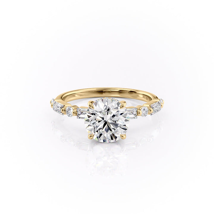2.0CT Round Lab Grown F/VVS2 Diamond Pave Engagement Ring