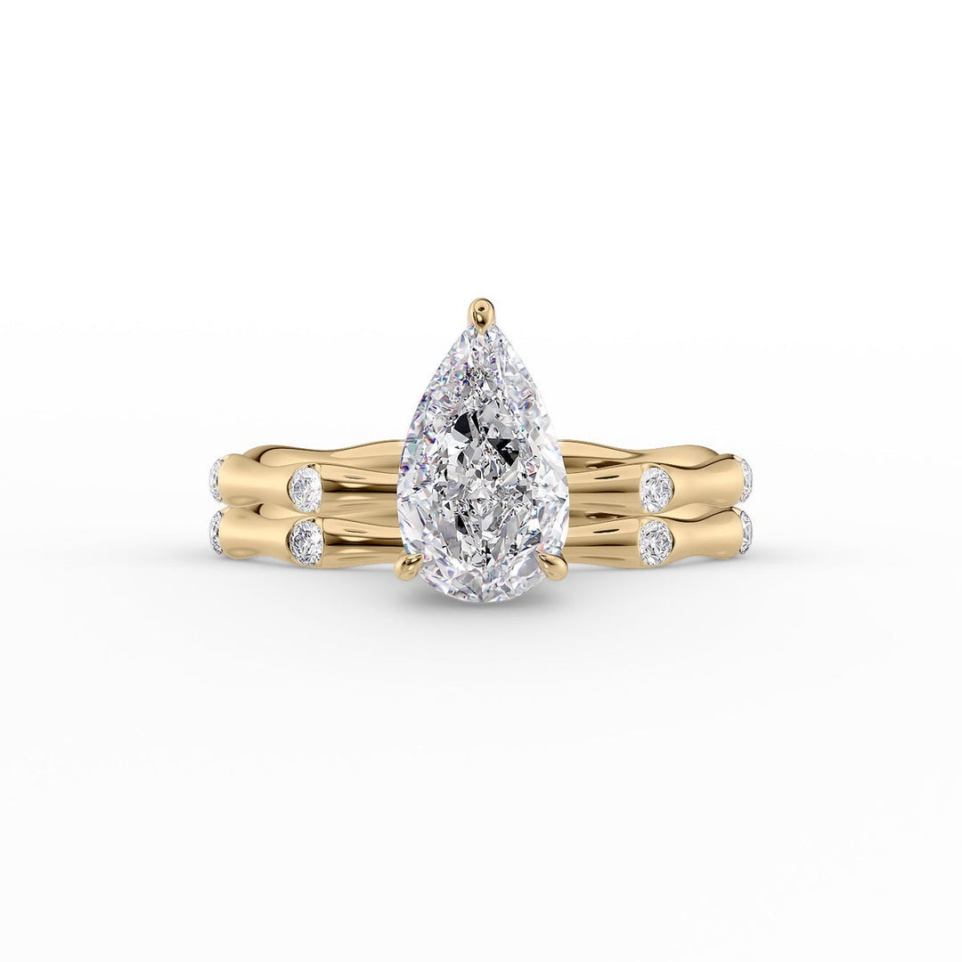 2.0CT Pear Diamond Lab Grown F/VS2 Flush Set Engagement Ring