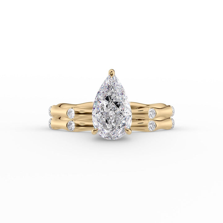 2.0CT Pear Diamond Lab Grown F/VS2 Flush Set Engagement Ring