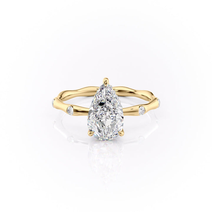 2.0CT Pear Diamond Lab Grown F/VS2 Flush Set Engagement Ring