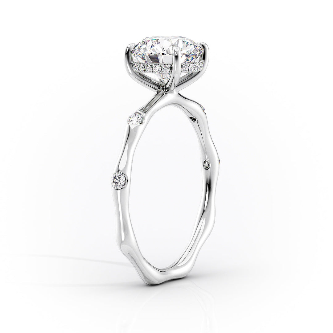 2.0CT Cushion Lab Grown E/VS1 Diamond Hidden Halo Engagement Ring