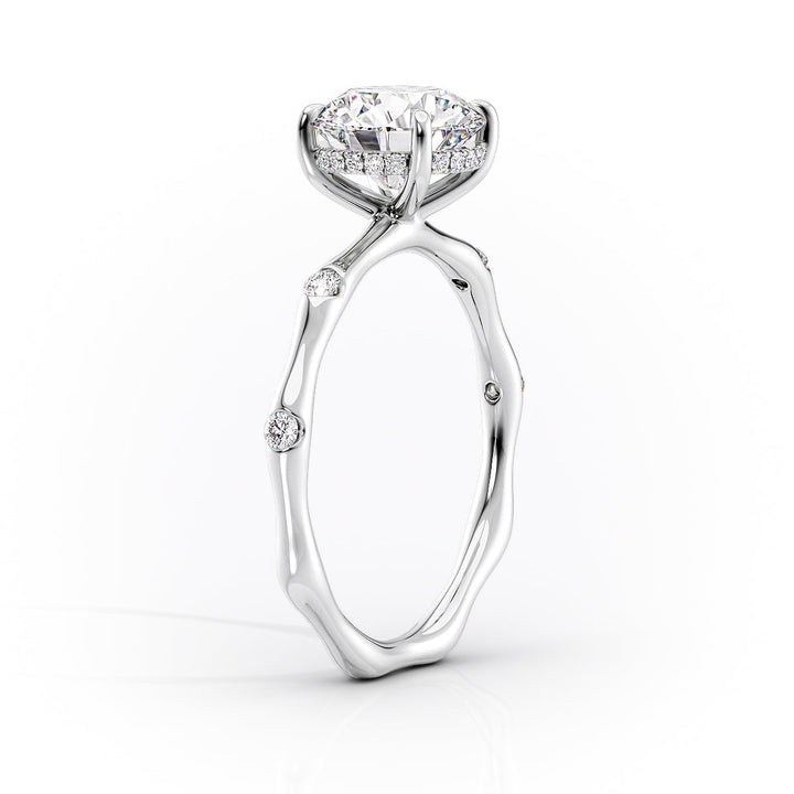 2.0CT Cushion Lab Grown E/VS1 Diamond Hidden Halo Engagement Ring